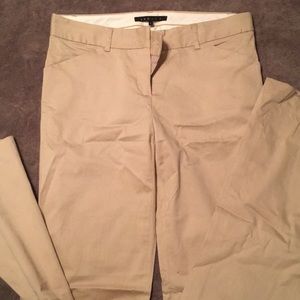 Theory sz 6 polished cotton pants w/tuxedo stripe